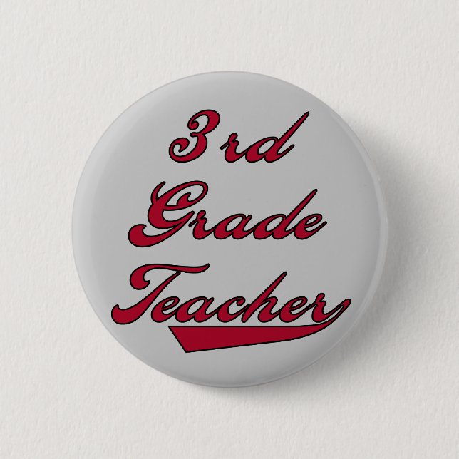 3. Grad-Lehrer-rote T-Shirts und Geschenke Button (Vorderseite)