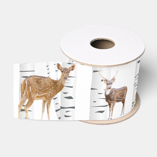 3" Grosgetreide Ribbon Hirsch Dock Buck Wald Jagd Ripsband (Spule)