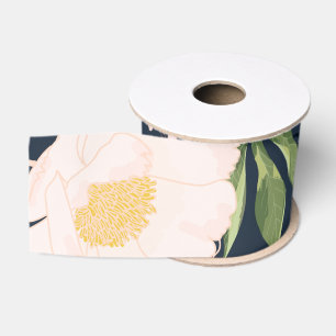 3" Grosgrain Ribbon Baby Pink Cosmos auf Weiß Ripsband
