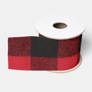 3" Grosgrain Ribbon Rotes Buffalo Karierter Bär Sc Ripsband