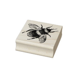 3 Größen Gummi Briefmarke mit Bild Hummel Gummistempel