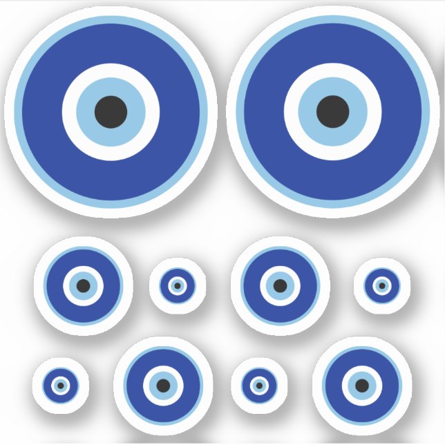 3 Größen Traditioneller blauer Nasenbauch Auge nac Aufkleber (Vorderseite)