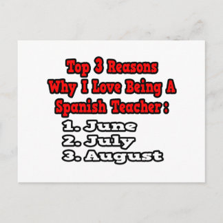 3 Gründe, aus denen ich Liebe habe, Spanischlehrer Postkarte