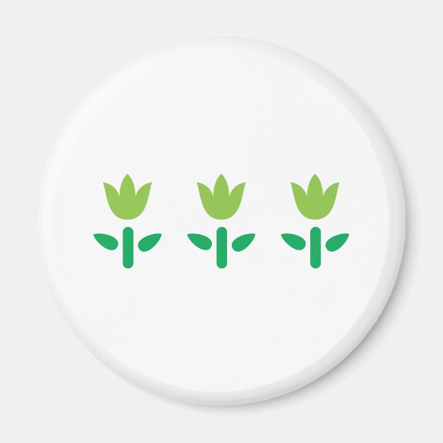 3 Grüne Blume Magnet (Vorne)