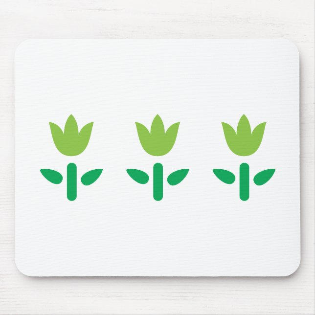 3 Grüne Blume Mousepad (Vorne)
