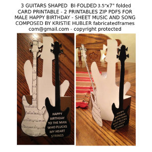 3 Guitares Partition Musique Homme Bonne Carte Ann
