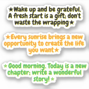 3 Gute Morgen-Inspirationszitate   Motivierend Aufkleber