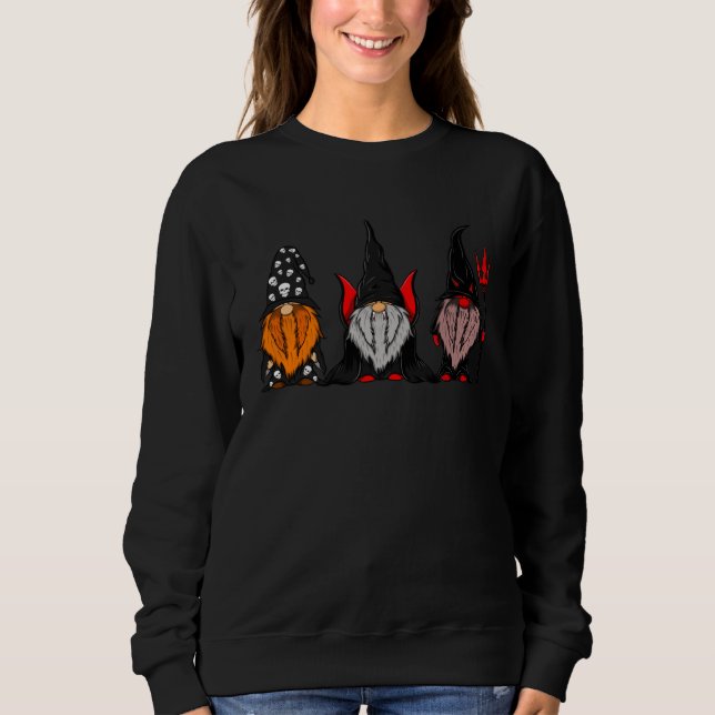 3 Halloween Gnomes Cute Autumn Pumpkin Fall  Holid Sweatshirt (Vorderseite)