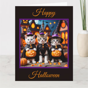 3 Halloween Kittens Trick oder Behandlung Karte