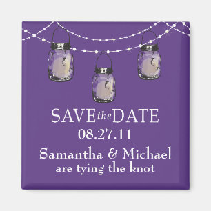 3 Hanging Mason Jars - SAVE THE DATE Magnet