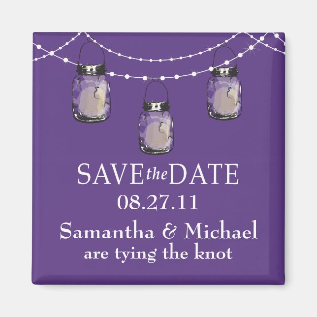 3 Hanging Mason Jars - SAVE THE DATE Magnet (Vorne)