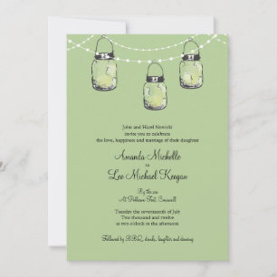 3 Hanging Mason Jars Wedding Einladung