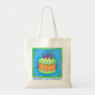 3. Happy Birthday Cake Name Personalisiert Boy Gif Tragetasche