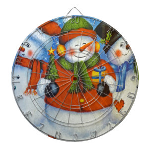 3 Happy Snowmen Dartscheibe
