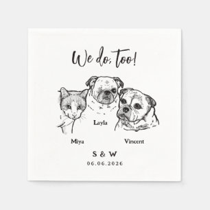 3 Haustiere Hochzeitsservietten Serviette