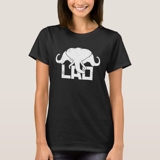 3 Headed Elephant LAO Original Kingdom of Laos Fla T-Shirt (Vorderseite)