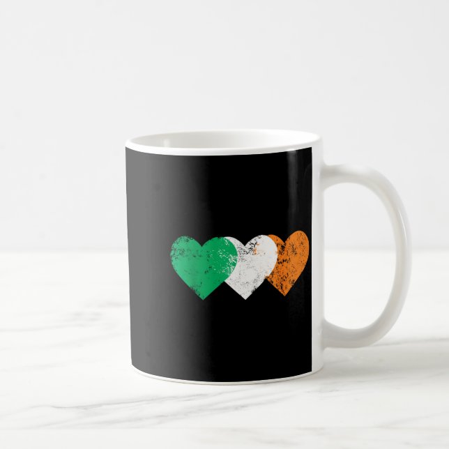3 Hearts Ireland Flag St. Patricks Day Irish Flags Kaffeetasse (Rechts)