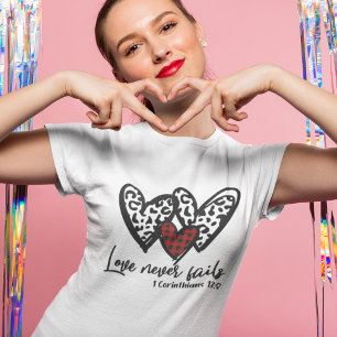3 Hearts Love Never Fails T-Shirt
