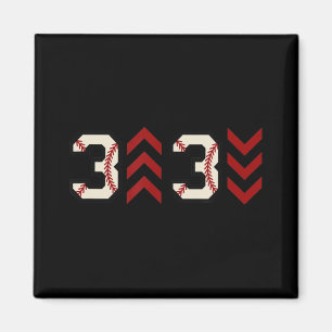 3 hoch 3 runter Drei-oben-unten-Baseball-Softball Magnet