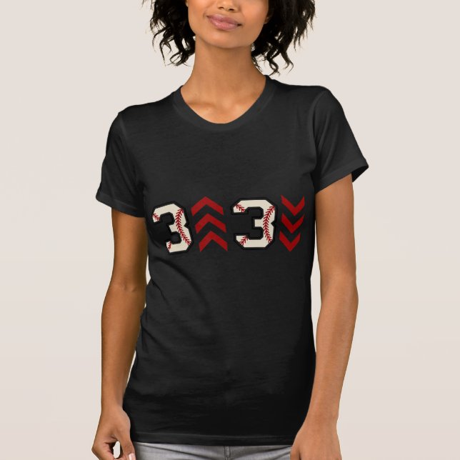 3 hoch 3 runter Drei-oben-unten-Baseball-Softball T-Shirt (Vorderseite)