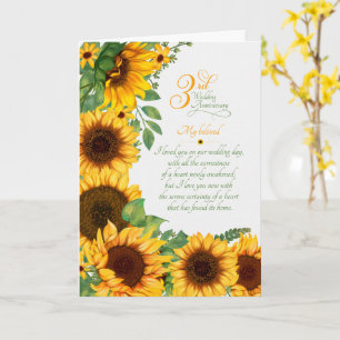 3. Hochzeitstag Sentimentale Sonnenblumen Karte