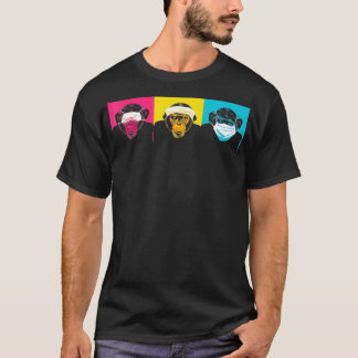 3 Hören Sie nicht, wie Affen sprechen, kein böser T-Shirt