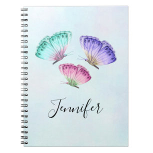3 Hübsche Pastel-Aquarellbutterfische Notizblock