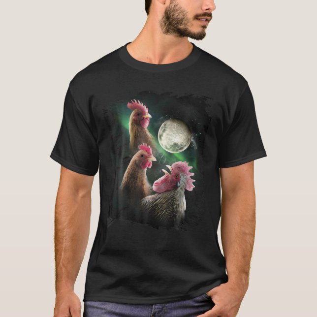 3 Hühnermond, Wolfshühner, Wölfe, die heulen T-Shirt (Vorderseite)