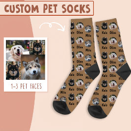 3 Hunde 3 Namen Personalisiertes Hunde-Foto auf br Socken