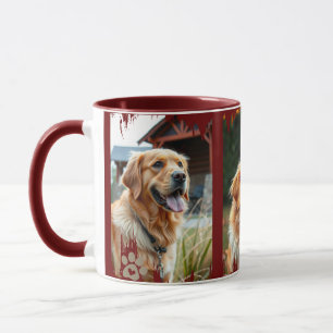 3 Hunde-Fotos Herz Pfotenabdrücke Geschenk Tasse