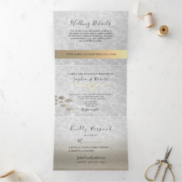 3 in 1 Beach Hochzeit von drei Falten Einladung