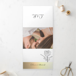3 in 1 Einfache Foto Hochzeit Dreifach Gefaltete Einladung
