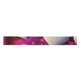3"in satin Ribbon pink, tes & grey print Satinband