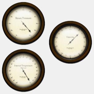 3 Industriemesser Steampunk Cosplay & Decoration Etiketten