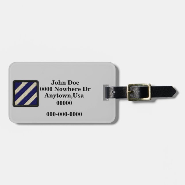 3. INF DIV Infanterieabteilung Veteranen Gepäckanhänger (Vorderseite horizontal)