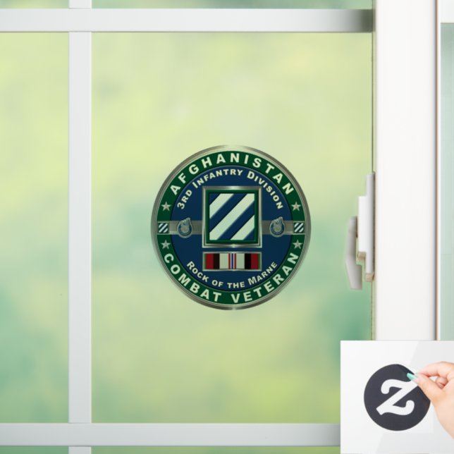 3. Infanterieabteilung Afghanistan Veteran Fensteraufkleber (Zuhause)