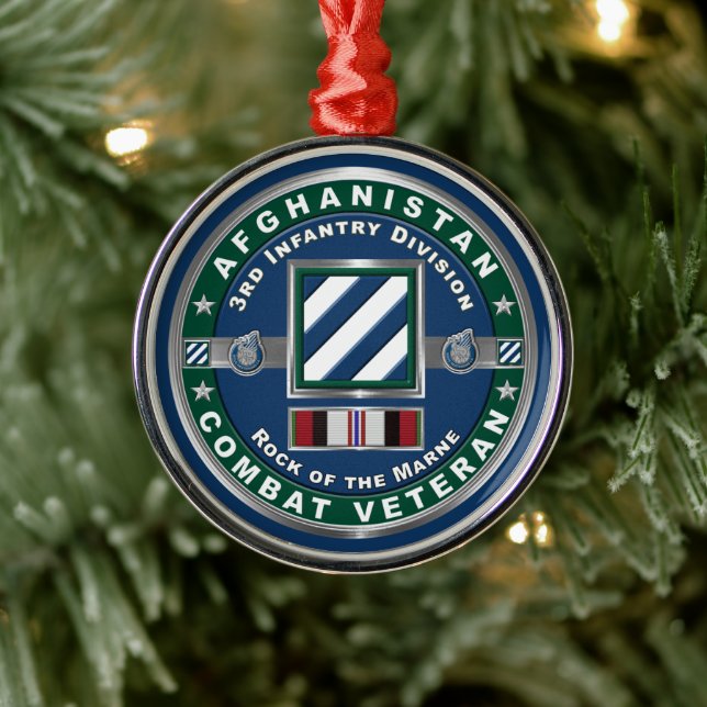 3. Infanterieabteilung Afghanistan Veteran Ornament Aus Metall (Baum)