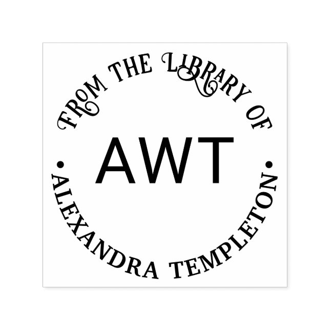 3 Initial Monogram From the library of Book Name P Permastempel (Design)