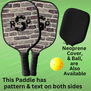 3 Initialbuchstabe Monogram Brick Wall gestört Pickleball Schläger