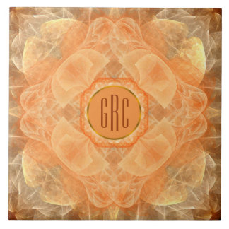 3 Initialen Monogramm Orange Spitzen Keramik Tile Fliese