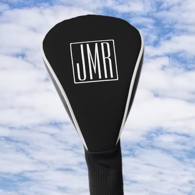 3 Initialen Monogramm | Schwarz & Weiß (oder DIY-F Golf Headcover (Von Creator hochgeladen)