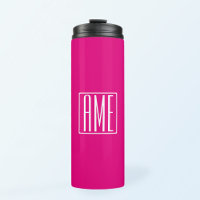 3 Initialen Monogramm | Weiß auf Hot Pink
