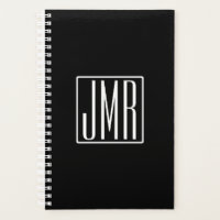 3 Initiales Monogramme | Noir et blanc (ou couleur