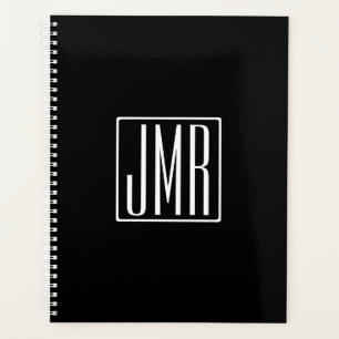 3 Initiales Monogramme Noir et blanc (ou couleur