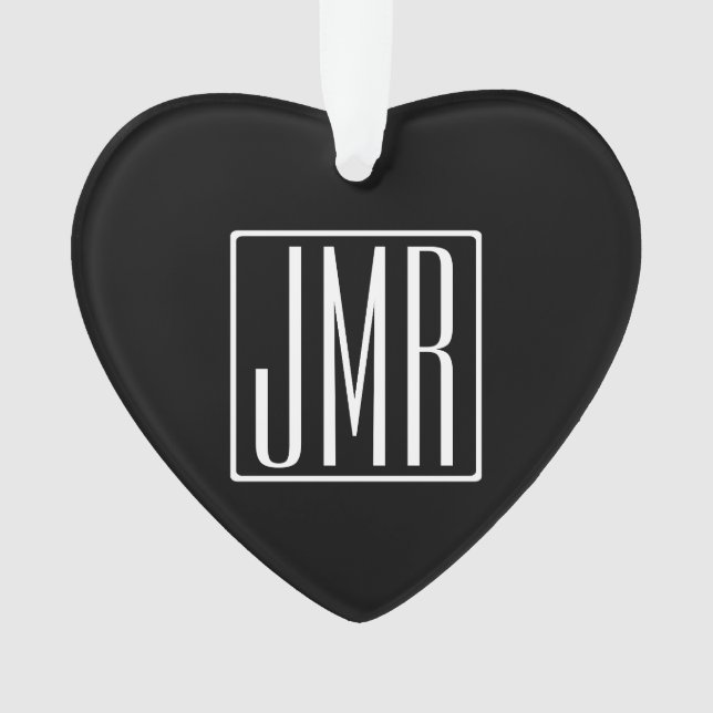 3 Initiales Monogramme | Noir et blanc (ou couleur (devant)