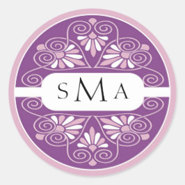 3 Initiales Monogrammes autocollants : Rose Et Vio