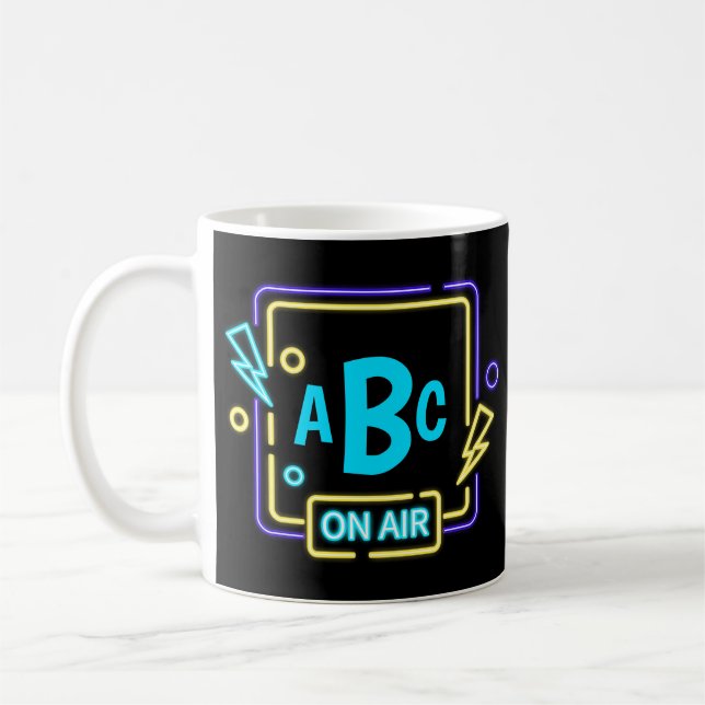 3 Initialmonogramm Letter Blue Yellow on Air Coffe Kaffeetasse (Links)