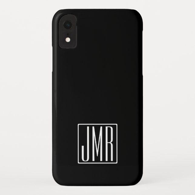 3 Initialmonogramm | Schwarz/Weiß (oder Farbtöne) Case-Mate iPhone Hülle (Rückseite)