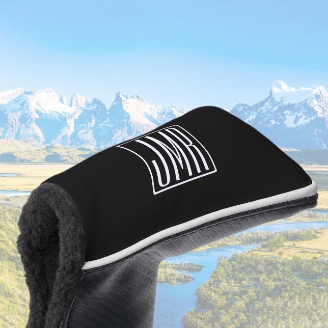 3 Initialmonogramm | Schwarz/Weiß (oder Farbtöne) Golf Headcover (Von Creator hochgeladen)