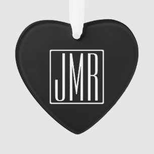 3 Initialmonogramm Schwarz/Weiß (oder Farbtöne) Ornament